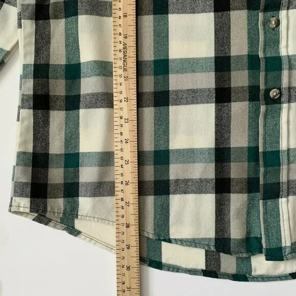 Vintage Plaid Flannel Button Up Long Sleeve Casual Shirt Fall Workwear Utility - Picture 7 of 9